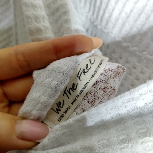 Free People We The Free Westend Thermal Top white sz Xs - Picture 8 of 8